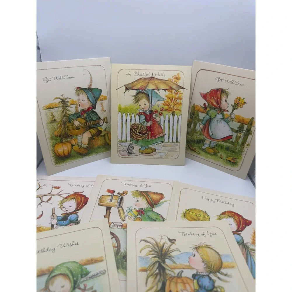 Vintage 1986 Little Children Greeting Cards Lot 8 Hummel Style Help The Children